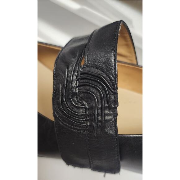 Ziera Vail Mary Jan Black Leather Heel Shoes size 39/US 9M - Picture 12 of 12